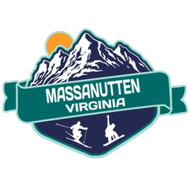 Massanutten Virginia Ski Adventures Souvenir 4 Inch Fridge Magnet Mountain Design