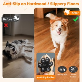 Anti Slip Dog Paw Protector Pads for Senior Dogs, Paw Pads for Dogs Traction, Disposable Self Adhesive Paw Grips for Old Dog on Slippery Hardwood Floor, Black 12 Sets (48pcs) L (21-40lbs)