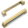 Amerdeco 10 Pack Brushed Gold Cabinet Pulls 5 Inch Hole
