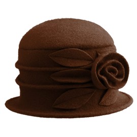 Gajaous Women French Beret Cloche Hats Bucket Hat Vintage Floral Wool Dress Classic Hat 1920s