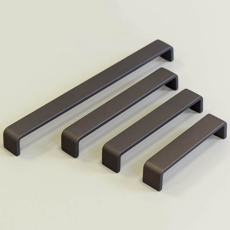 288mm Dark Grey/Titanium D Shape Handle for Kitchen Cabinets |