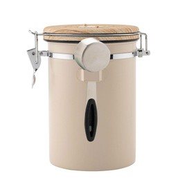 Airtight Coffee Storage Canister Stainless Steel Coffee Container with Measure Scoop Airtight Food Coffee Container with Valve for Roasted Coffee Beans, Tea