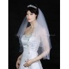 "Handmade" 2T White Elbow Scalloped Beaded Edge Bridal Wedding Veil