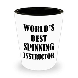 Appreciation Gifts Idea for Spinning Instructor Shot Glass Tequila Shotglass Novelty Drinkware - Indoor Cycling Trainer Spin Bike Training Mentor Coach Cute Recognition Award Reward - WorldsBest