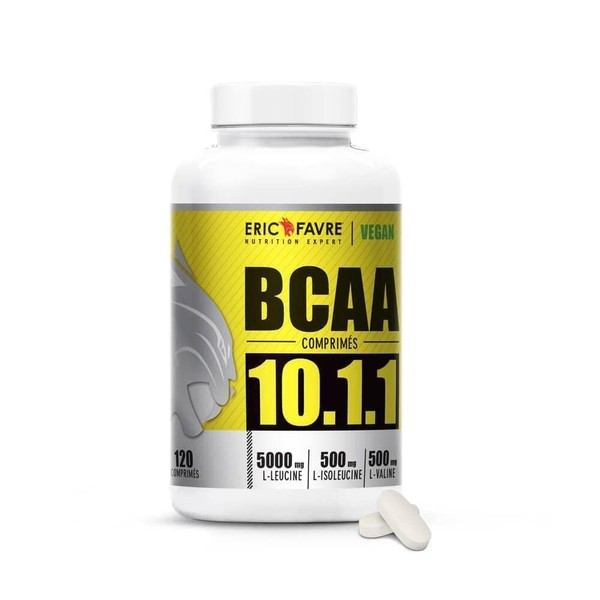 BCAA TABLETS 10.1.1 - Amino Acids Vegan Bodybuilding Highly Dosed - Your Ally For Effective Workouts - Enhanced Performance - Program 30J - French Laboratory Eric Favre