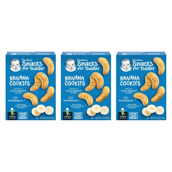 Gerber Snacks for Baby Banana Cookies, 5 Ounce (Pack of