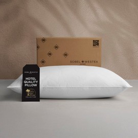 Sobel Westex Sahara Nights Queen Size Bed Pillow | Stomach & Back Sleeper Pillow for Adults | 233TC, 100% Cotton Case, Gel Fiber Fill | Soft, Machine Washable Hotel Quality Pillow for Sleeping | 20X30