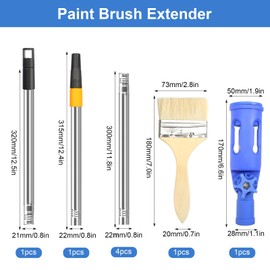 Multiangle Paint Brush Extender Holder Extendable Paint Brush, Universal Paint Brush Extender Tool, Extension Pole Attachment for Paint Brush Used for Ceiling Suitable for Most Rollers Brushes (Blue)