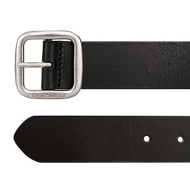 Eddie Bauer Women Casual Leather Belts with Durable Metal Buckle, Center Bar-Black, Large