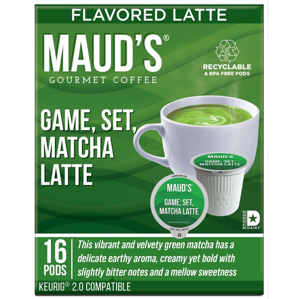 Maud's Matcha Latte Pods, 16 ct, Recyclable Single Serve Tea