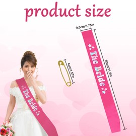 Hot Pink Bride Sash with Iridescent Foil Bridal Sash for Bachelorette Party Wedding Shower Decorations Engagement Gifts Y5MHXNJD