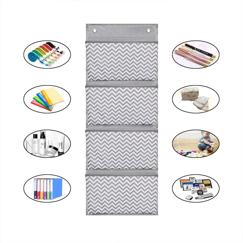Eamay Wall Mount/Over Door File Hanging Storage Organizer - 4