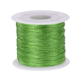 QUARKZMAN Polyester String Cord 1 mm 109 Yards Waxed Beading Thread Crafting Rope for Bracelet Jewellery Making Necklace Weaving Macrame Satin Cord, Green