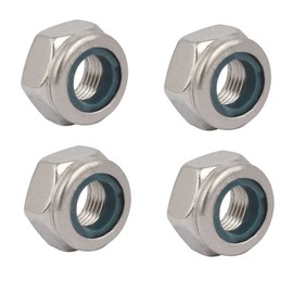 sourcingmap 4pcs M10 x 1mm Pitch Metric Fine Thread 304 Stainless Steel Hex Lock Nuts