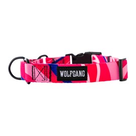 Wolfgang Heavy Duty Martingale Dog Collar with Quick Release Nylon Buckle for Walking & Training, MarbleSwirl Print, Large