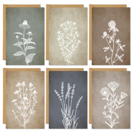 FYSUIMU 36 Pack Vintage Greeting Cards with Sticker Envelope Minimalist Botanical Blank Note Cards for Wedding Anniversary Bridal Shower, 4 x 6 Inch