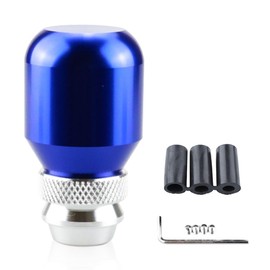 BDZMC Telescopic Car Gear Shift Knob, Aluminum Alloy Manual Shift Knob with 3 Threaded Adapters, Adjustable Car Stick Shifter Knobs, Automotive Gear Stick Shifting Handle (Blue)