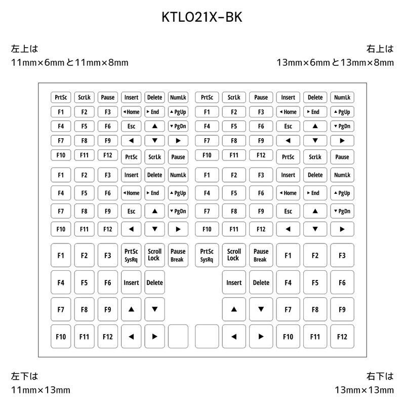 Clam Works KTL021X-BK Function Key Label, Waterproof Seal, Black [Ins/Del/Mini