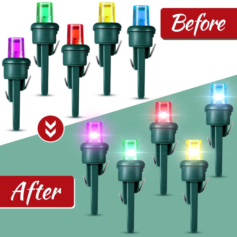 Honoson 180 Count 5 mm LED Christmas Replacement Bulbs Bulk