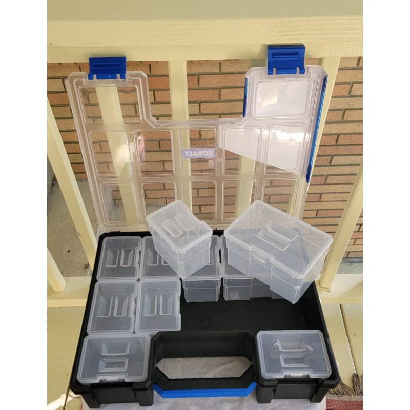 Kobalt 10‑Compartment Large Plastic Small Parts Organizer – Brand New