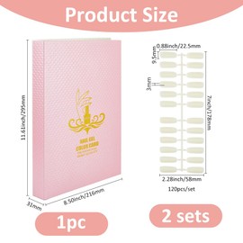 SUPERFINDINGS 2 Sätze Nagelfarben Präsentationsbuch Mit 240 rosa Nagelspitzen Präsentationstafel Für Nagelgellack Nageldiagramm Präsentation Nagellack Musterbuch Mit Ersatzspitzen Salon Werkzeuge