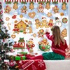 JarThenaAMCS 9 Sheets Christmas Window Cling Stickers Gingerbread Man Peppermint