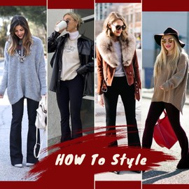 FULLSOFT Fleece Lined Leggings Women-Winter Flare Leggings Tummy Control High Waisted Winter Warm Soft Yoga Pants(Black,X-Large)