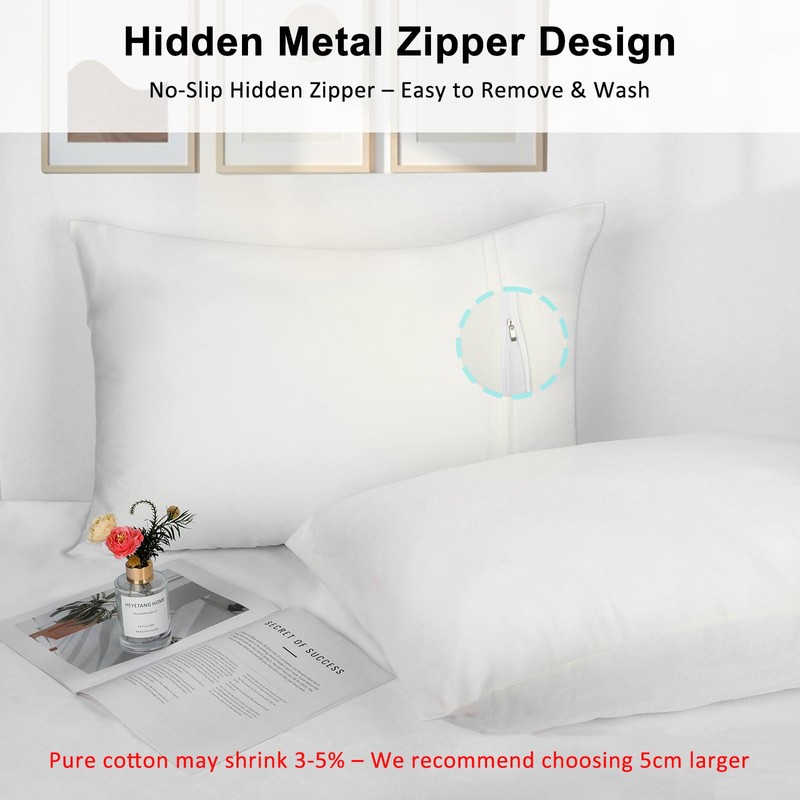 Lirex Queen Pillow Cases Set of 2, 300 Thread Count