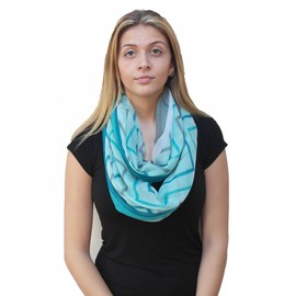 Demyrs Women's Fashion Multicolored Chevron Infinity Scarf One Size Mint
