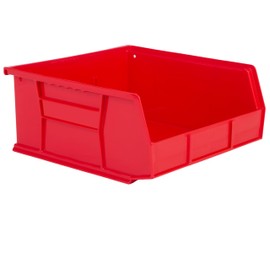 Hudson Exchange 11" x 11" x 5" Plastic Stackable Storage Bin and Hanging Container (Red)