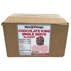 Bits N Things Chocolate Icing 2 oz. Packet | Gluten-Free, Kosher, & Vegan | Made in America | Dessert Topping & Decoration | 16 Count