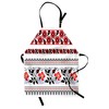 Lunarable Ukrainian Apron, Russian Rushnik Floral Arrangement Eastern European Folklore