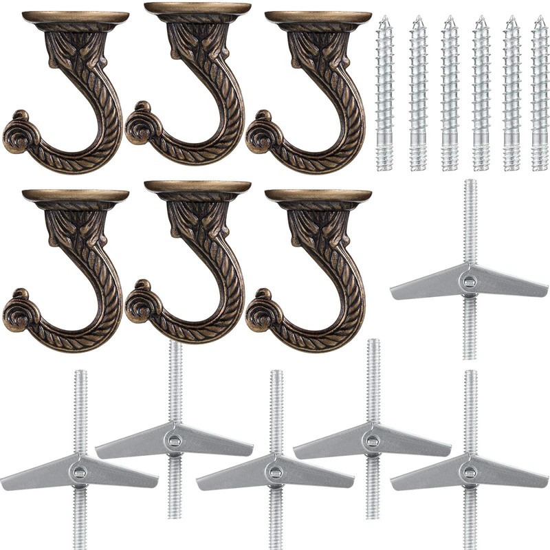 Hotop 6 Pcs Swag Ceiling Hooks Heavy Duty Swag Hooks