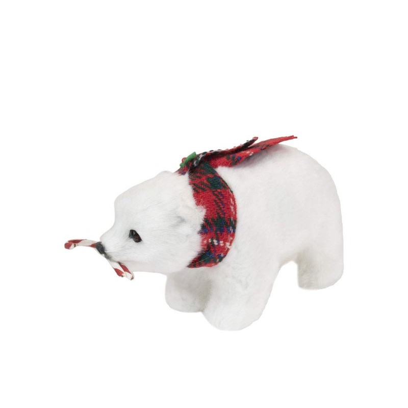 Byers' Choice Polar Bear w/Candy Cane Caroler Figurine 6696 from