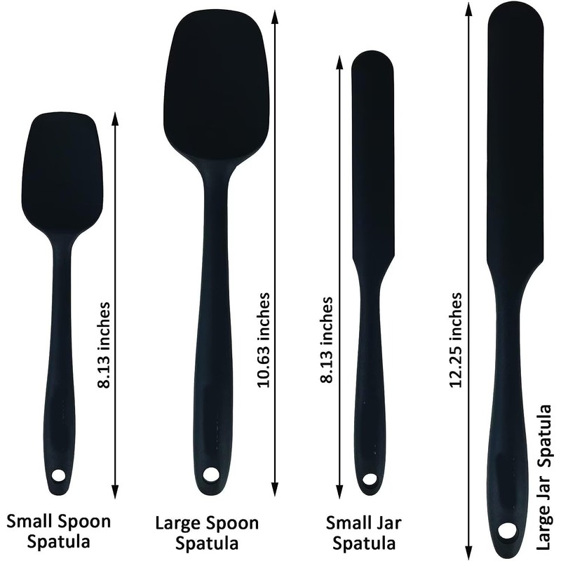 ECCRIS 8 Pieces Silicone Spatula Set, including 1 Brush, 3