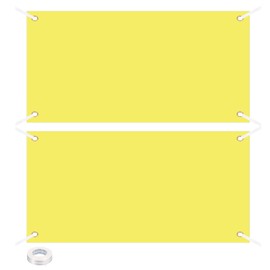 PATIKIL Blank Banners Signs to Decorate 3.3'x6' Sublimation Yellow Banner with Hanging Rope for Business Outside Outdoor Wall, 2 Set