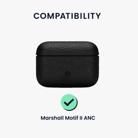 kwmobile Silicone Cover Compatible with Marshall Motif II ANC - Case Cover Stick-On Skin with Clip - Dark Green