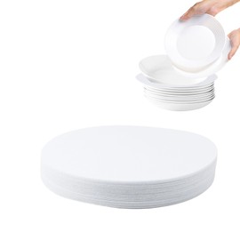 Klmnop Thick Felt Plate Dividers for Stacking, Set of 50 Round Soft Plate Separators, China Storage and Packing for Dish/Saucers, 10.5 Inch