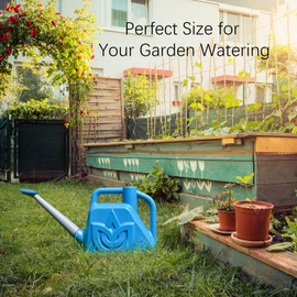 XXXFLOWER 1.5 Gallon Blue Watering Can Outdoor Garden Flower Plant, Lightweight 6 L Water Cans with Detachable Nozzle Watering Pot for Office House Garden