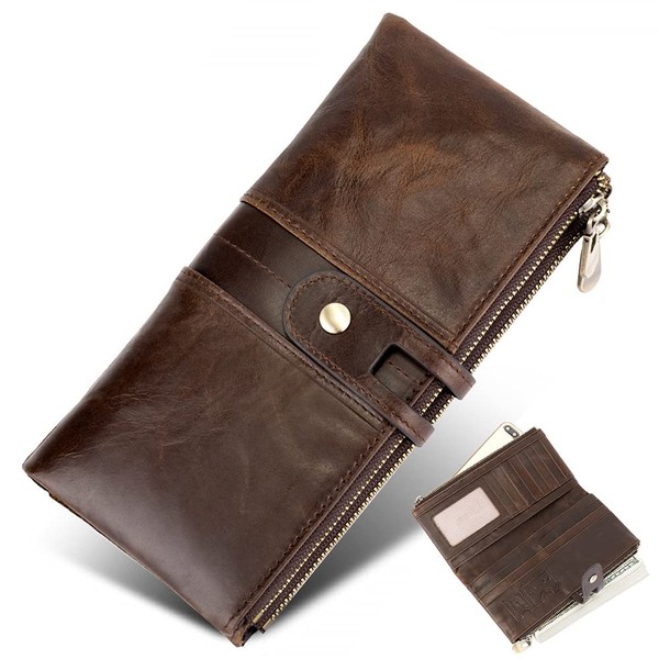 SlowTon Carteras de Piel para Mujer, Retro Cartera de Unisexo