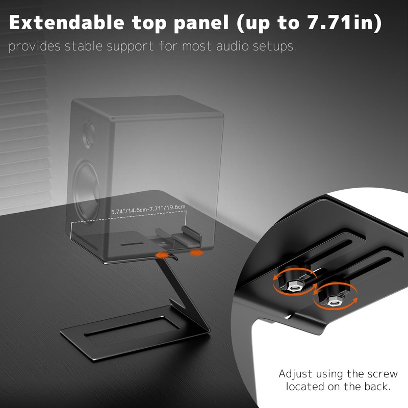 PUTORSEN Desk Speaker Stands,Desktop Speaker Stands for Most Small &