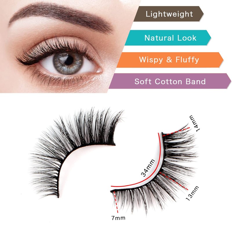 Glowingwin Cat Eye Lashes Eyelashes Dramatic Eyelashes Long Fluffy False