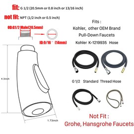 Weirun Kitchen Sink Faucet Pull-Out Spray Head Replacement Part,Kitchen Sink Sprayer Attachment,Brushed Nickel