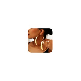 Thick Gold Hoop Earrings for Women Large Gold Hoops Earrings Chunky Statement Hoops Jewelry Trendy