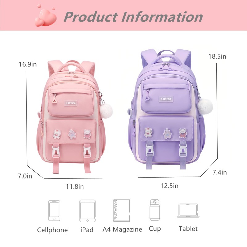 Girls Backpacks for School Children, School Bags Causal Daypacks for
