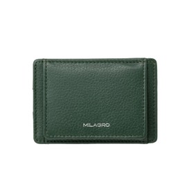 Milagro SL-SH-2948 Shrink Leather Thin Coin & Pass Case (with Coin Purse, Pass Case, Coin Case, Commuter Purse, Coin Purse, Slim, Thin, IC Card Case, Leather, Present), green