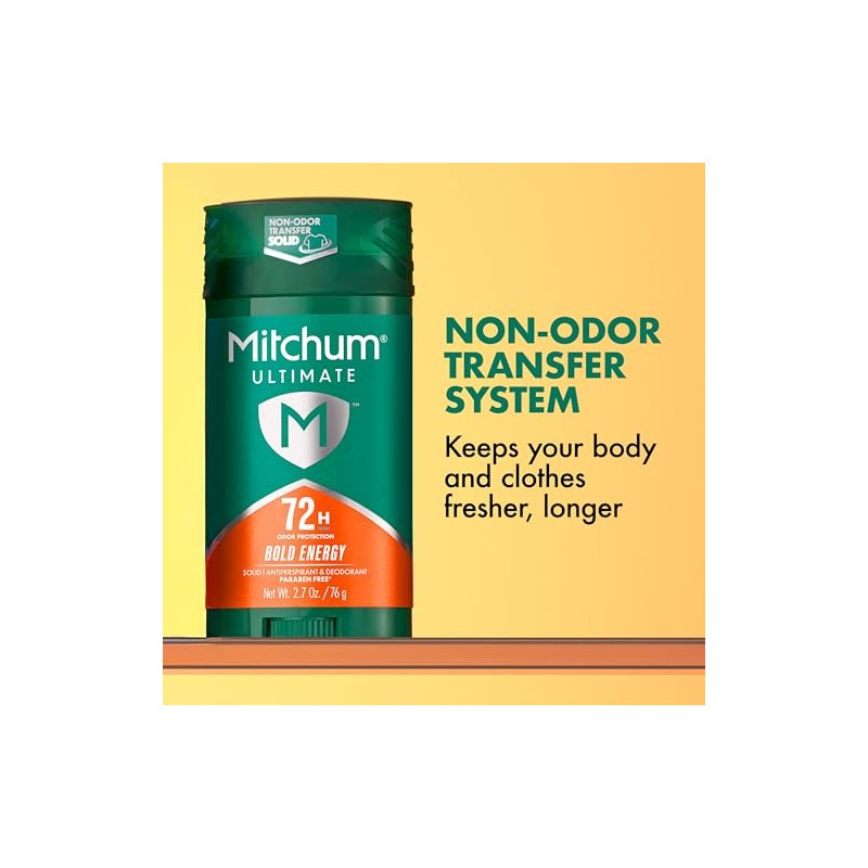 Mitchum Ultimate 72H Odor Protection Men’s Antiperspirant & Deodorant, Invisible