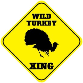 Fastasticdeals Wild Turkey Crossing Funny Metal Aluminum Novelty Sign