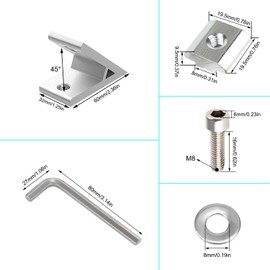 Aluminium Profile Connector 40 x 40 45 Degree Angle Connector Mounting Material Inner Angle Aluminium Profile Angle Connector for Strut Profile, 3D Printer, CNC Router, DIY Projects (Pack of 6) (4040