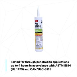 3M Sellador de silicona de barrera contra incendios 2000+, gris, cartucho de 10.3 onzas líquidas (98040052999), gris claro